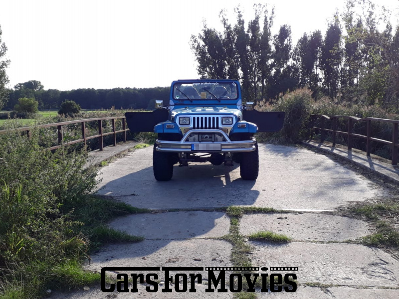 CarsForMovies | Jeep Wrangler YJ 1993 USA Blau Schwarz Zivilfahrzeug Geländewagen Brandenburg 5268 Tuning Überrollbügel Cabrio